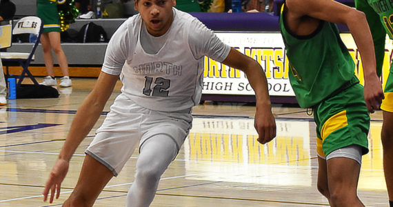 Harry Davies drives in the paint to score for the Vikings. Nicholas Zeller-Singh/Kitsap News Group Photos