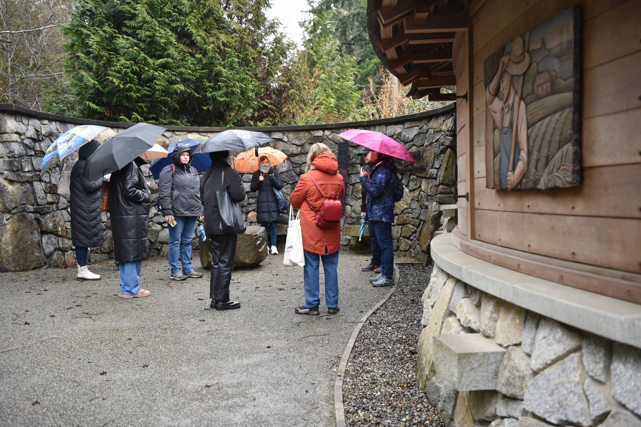 A group of museum curators from Ukraine visited the Japanese American Exclusion Memorial March 4 to learn about how Bainbridge Island is telling a difficult history. Nancy Treder/Kitsap News Group photos