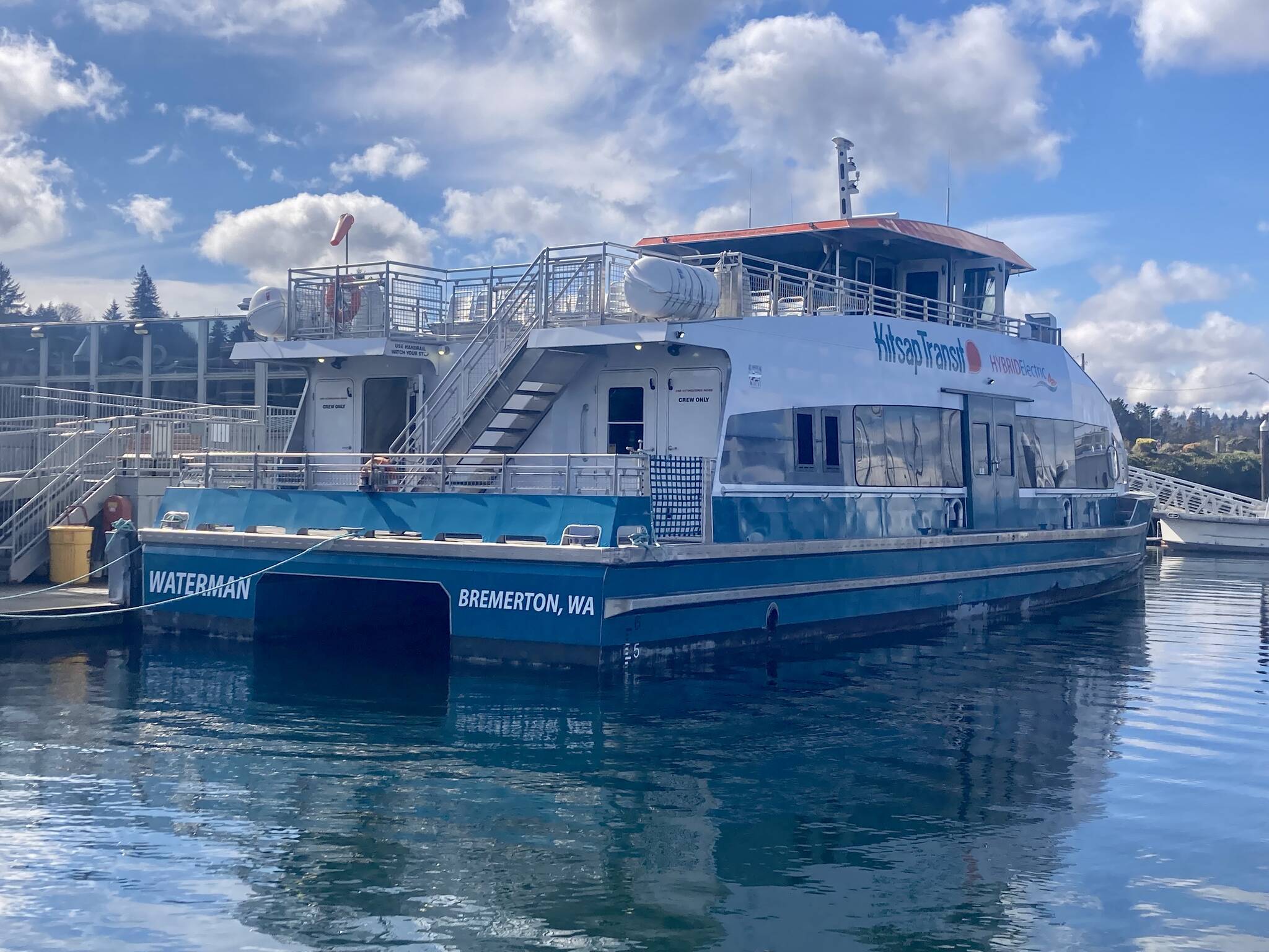 Kitsap Transit's "Waterman" ferry sits docked in Port Orchard between trips to and from Bremerton. Elisha Meyer/Kitsap News Group