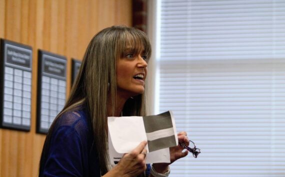 Amanda O'Dell accuses Superintendent Tim Winter of lying. Elisha Meyer/Kitsap News Group photos