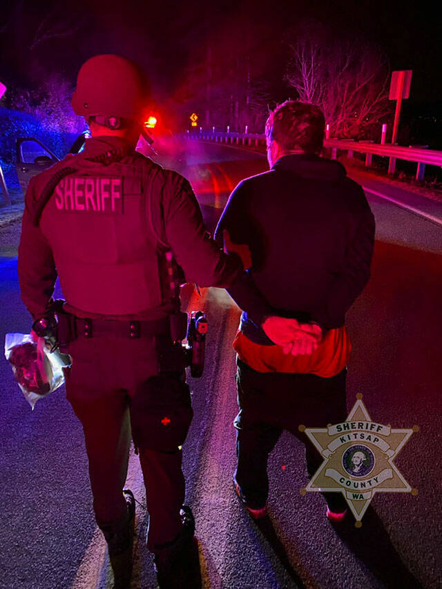 The suspect is arrested by law enforcement. KCSO courtesy photo