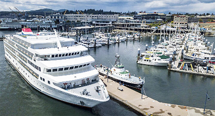 A cruise ship at a dock in Bremerton. Port of Bremerton courtesy photo