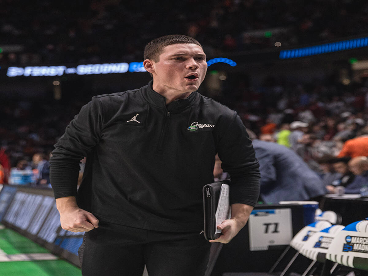 Former NK basketball star Cole Rabedeaux is a graduate assistant for the University of Houston basketball program. Photos courtesy of Houston Athletics