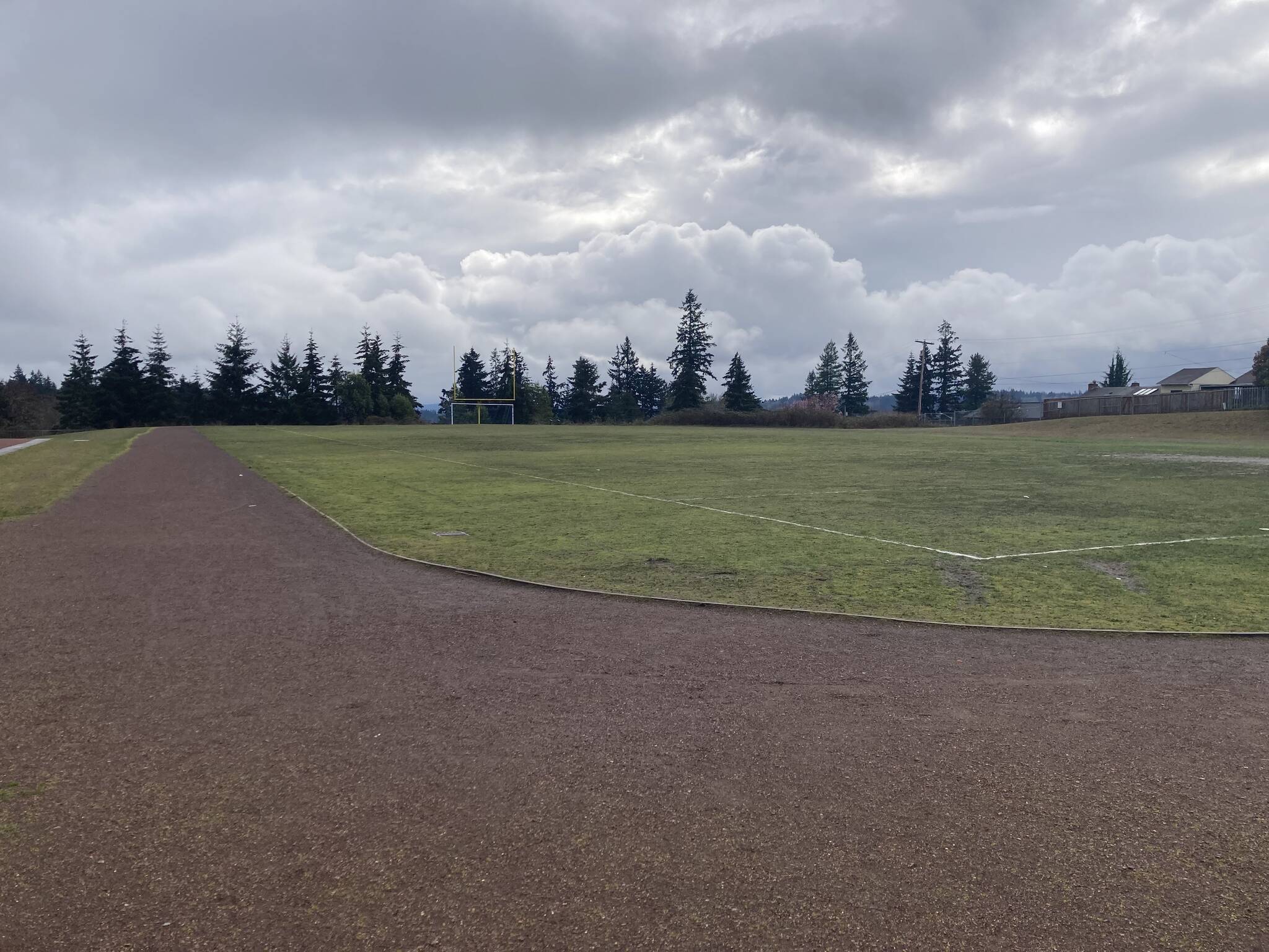 An overlook of the football/soccer field and surrounding track at Mountain View Middle School. Elisha Meyer/Kitsap News Group Photos