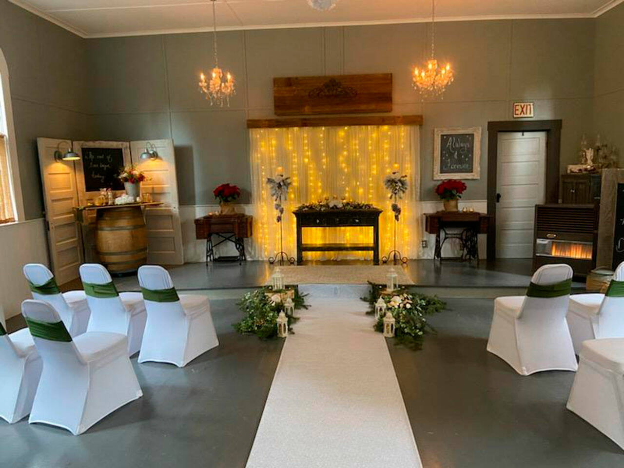 The interior of the chapel set up for a wedding. Shelley Nell courtesy photos