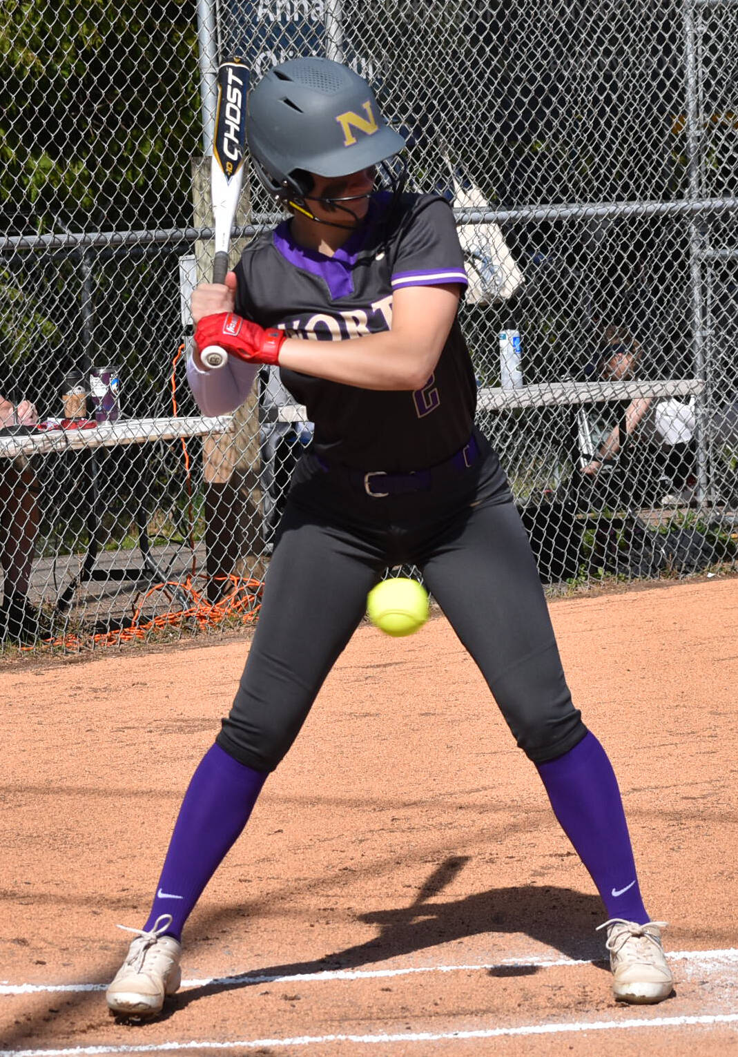 North Kitsap batters watch the pitches go by for balls in the first inning. Nicholas Zeller-Singh/Kitsap News Group Photos