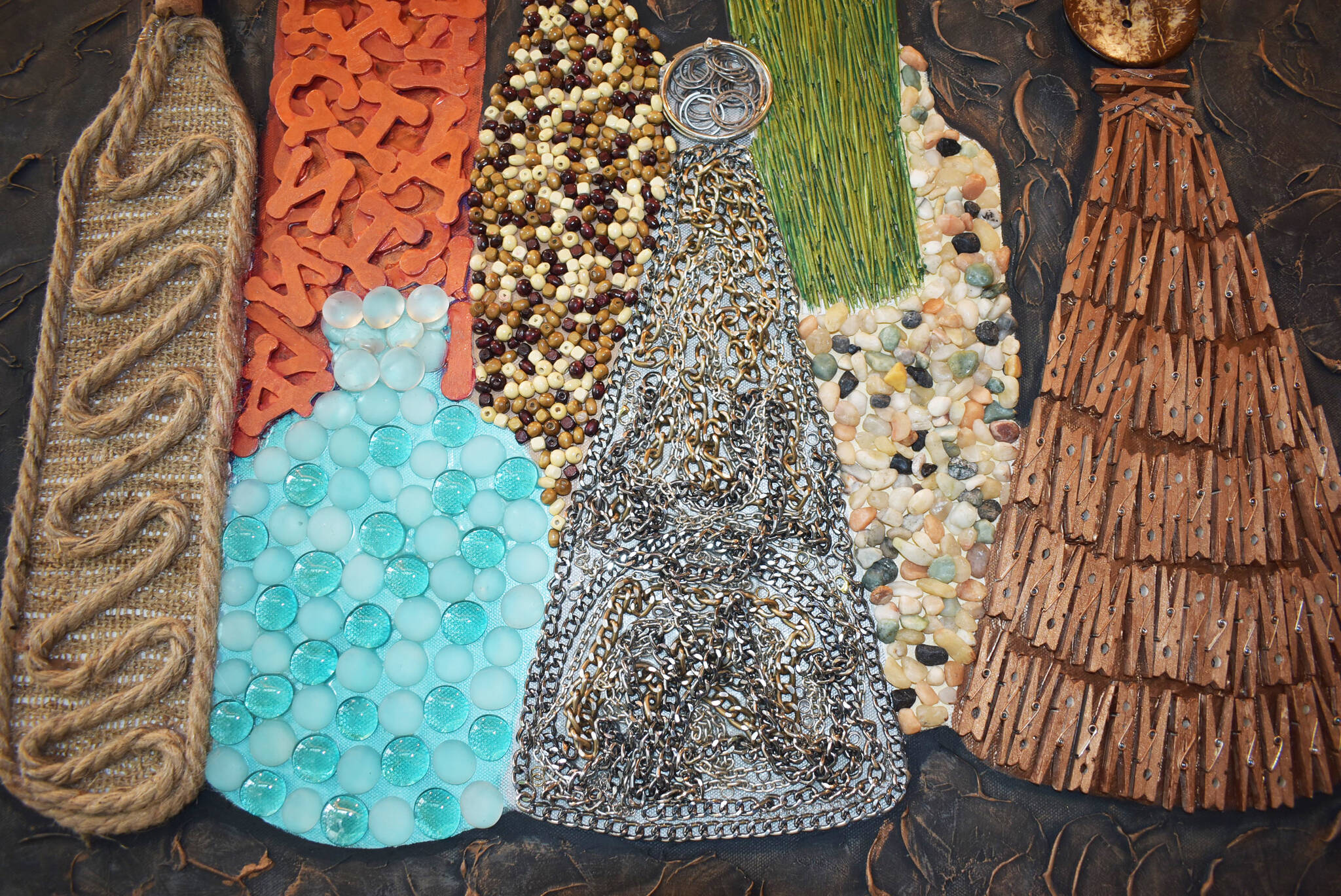 Romo uses random objects to focus on the texture of her artwork.