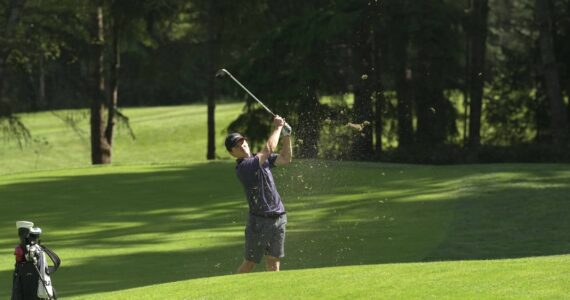 Andrew Jobes finishes the nine holes with a 37 and leads the Spartans to a perfect regular season. Photo courtesy of Dominic Lacie