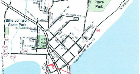 A map showing where the construction/road closure is going to take place in downtown Kingston. Courtesy of Kitsap County Public Works