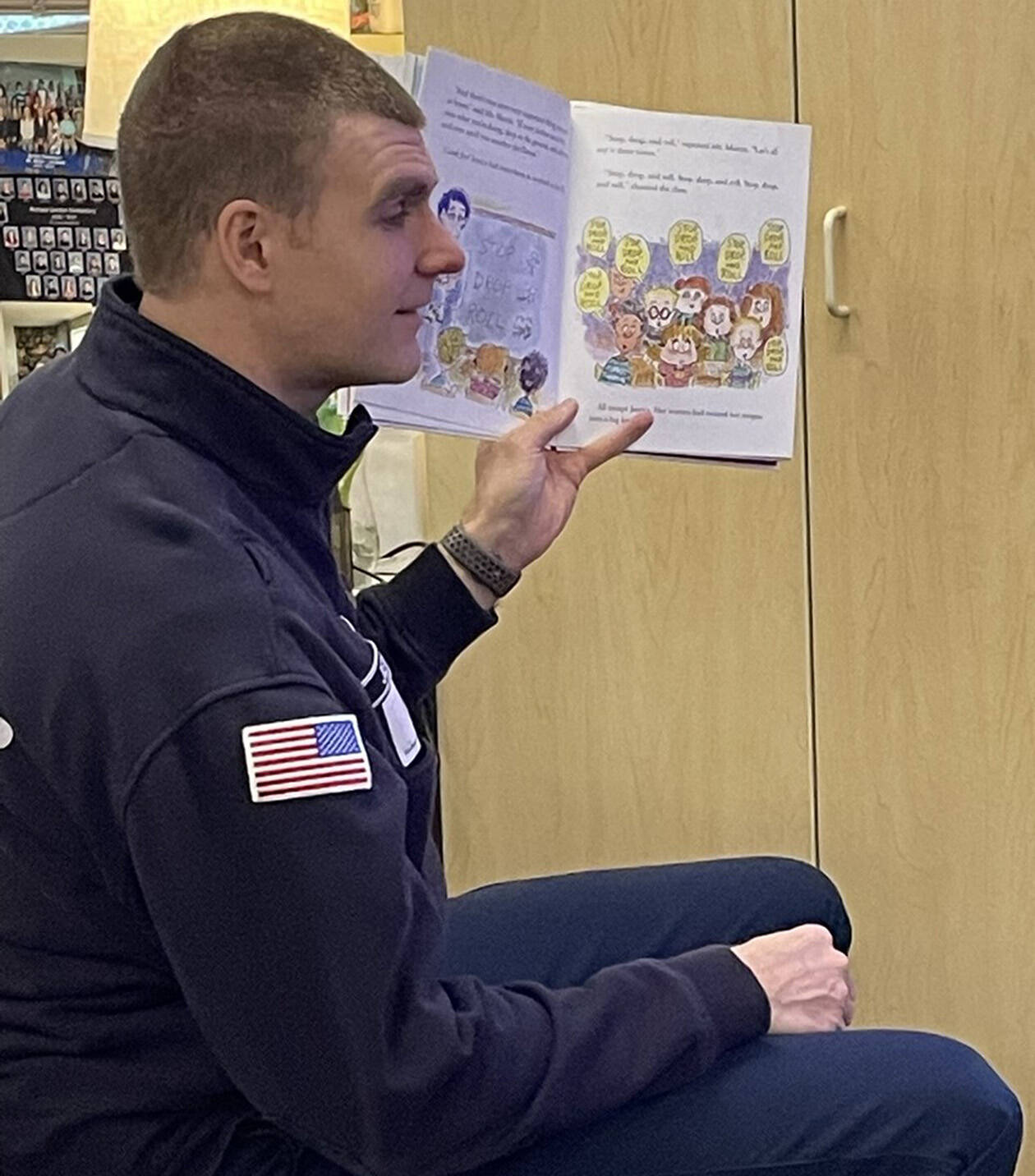 Sean Jensen reads to kids as part of Read Across America. NFKR courtesy photo