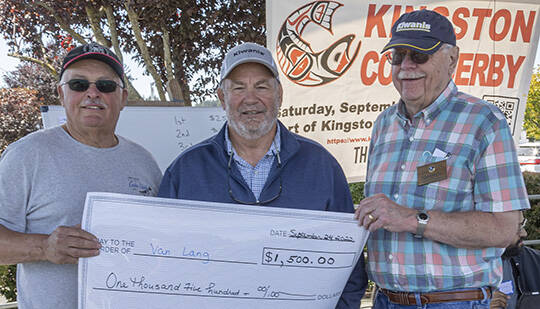 Mike Reed, center, at the Coho Derby. Kiwanis Courtesy Photo