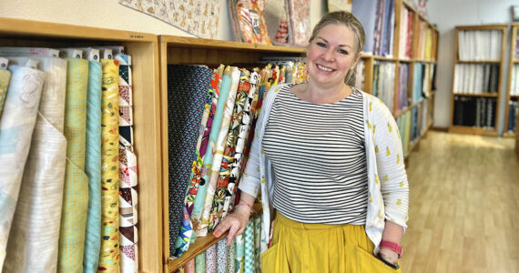 Piper Tupper, owner of Esther's Fabrics on Bainbridge Island.