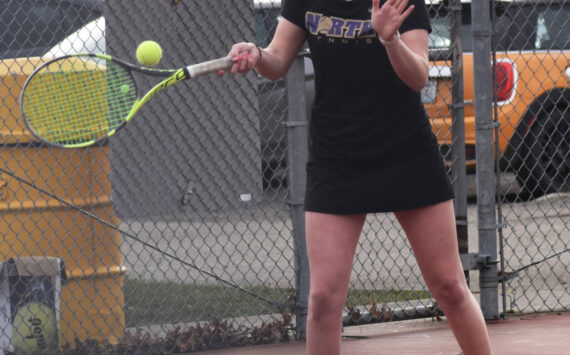 North Kitsap’s Teegan Devries finishes third in the district tournament singles bracket. Mary McCombs courtesy photo