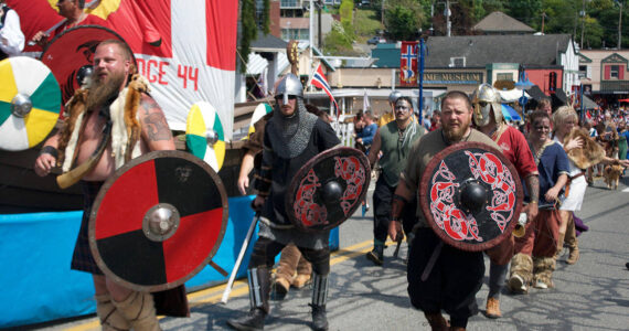 Vikings make their way through the Viking Fest parade May 20. Tyler Shuey/Kitsap News Group Photos