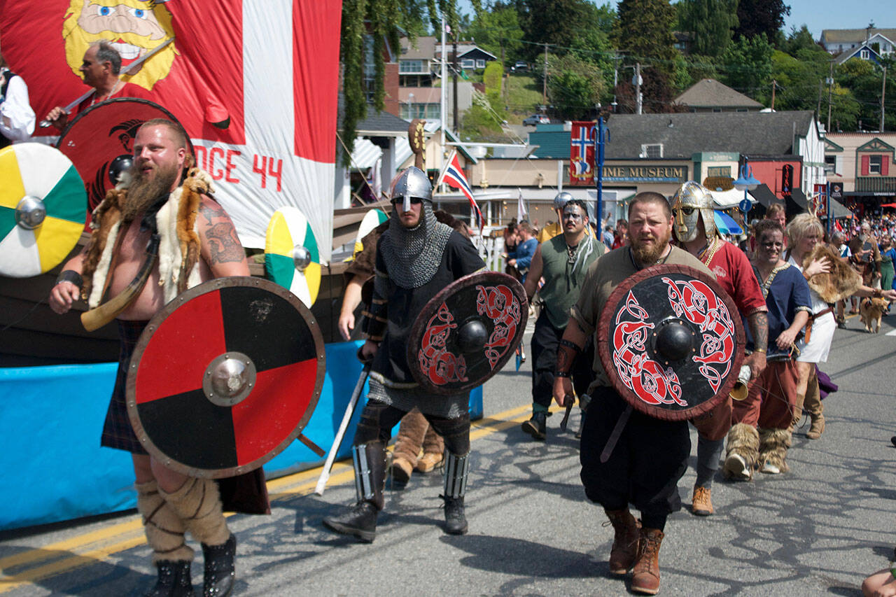 Vikings make their way through the Viking Fest parade May 20. Tyler Shuey/Kitsap News Group Photos