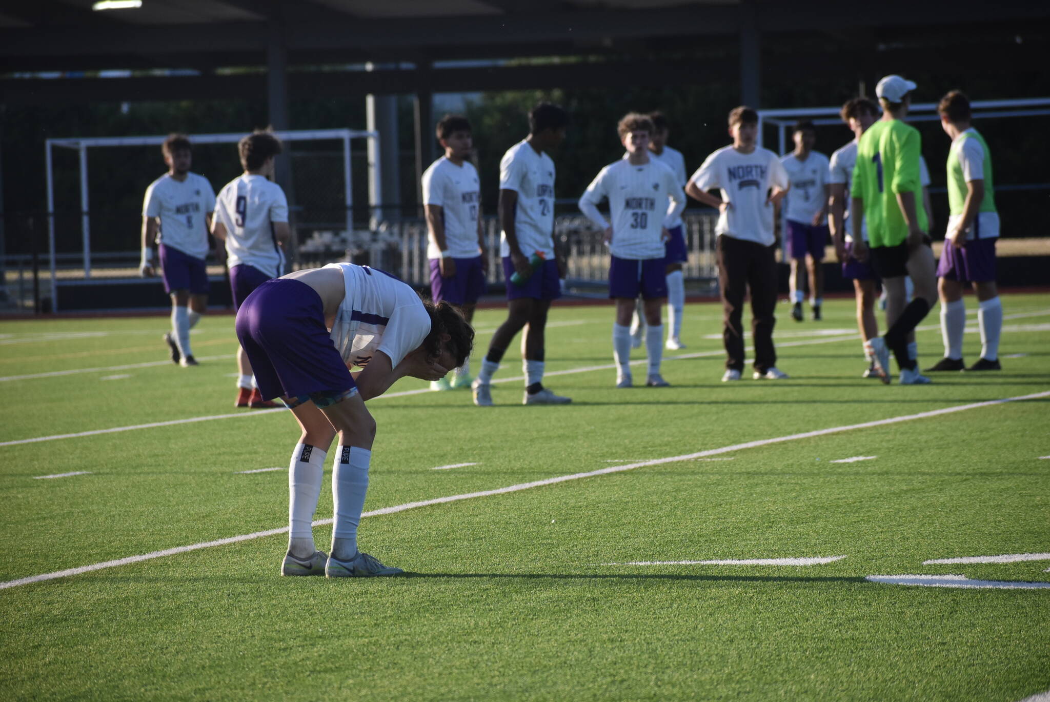 Harper Sabari breaks down as the North Kitsap Vikings fall in the state finals. Nicholas Zeller-Singh/Kitsap News Group Photos