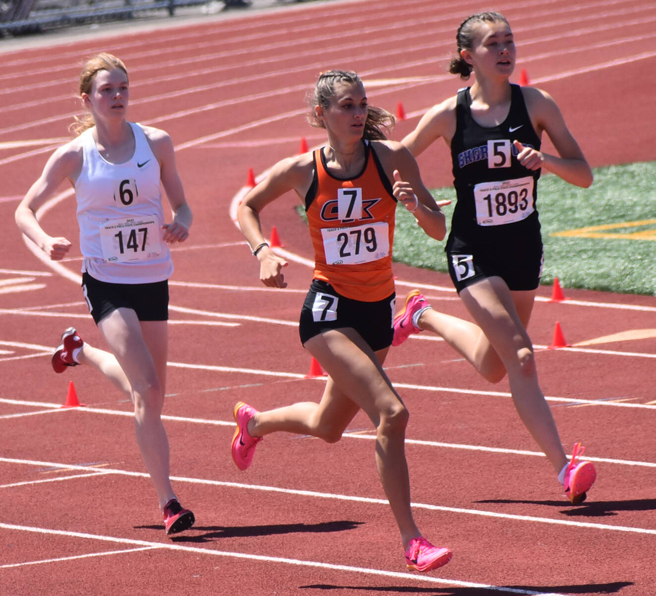 Central Kitsap’s Audra Palmer finished fifth in the 1600 event at state. Nicholas Zeller-Singh/Kitsap News Group Photos