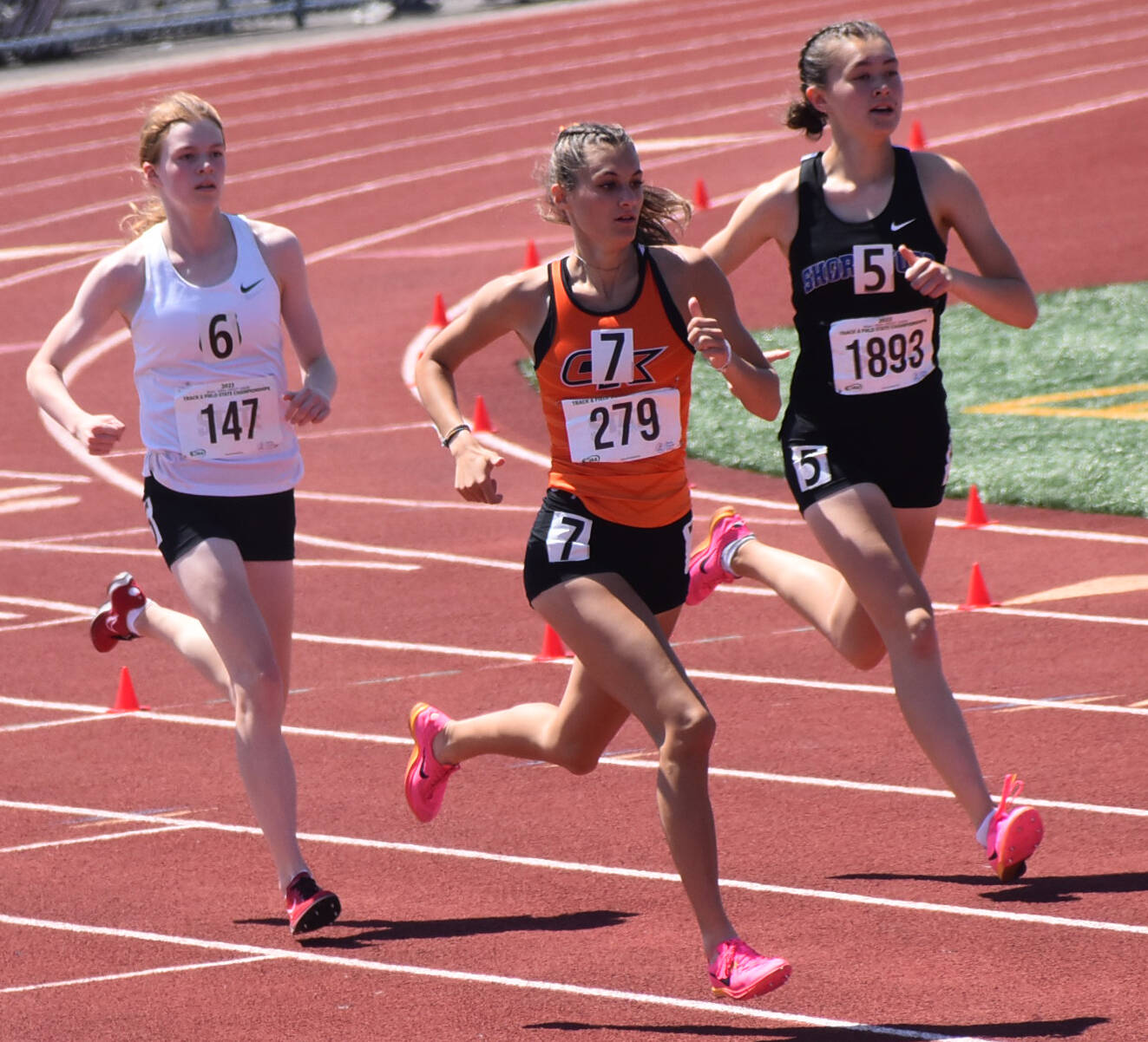 Central Kitsap’s Audra Palmer finished fifth in the 1600 event at state. Nicholas Zeller-Singh/Kitsap News Group Photos