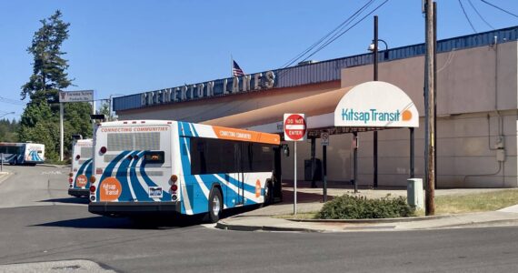Kitsap Transit’s current bus transit center in West Bremerton, branching off the old Bremerton Lanes location. Elisha Meyer/Kitsap News Group
