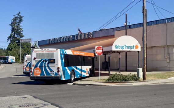 Kitsap Transit’s current bus transit center in West Bremerton, branching off the old Bremerton Lanes location. Elisha Meyer/Kitsap News Group