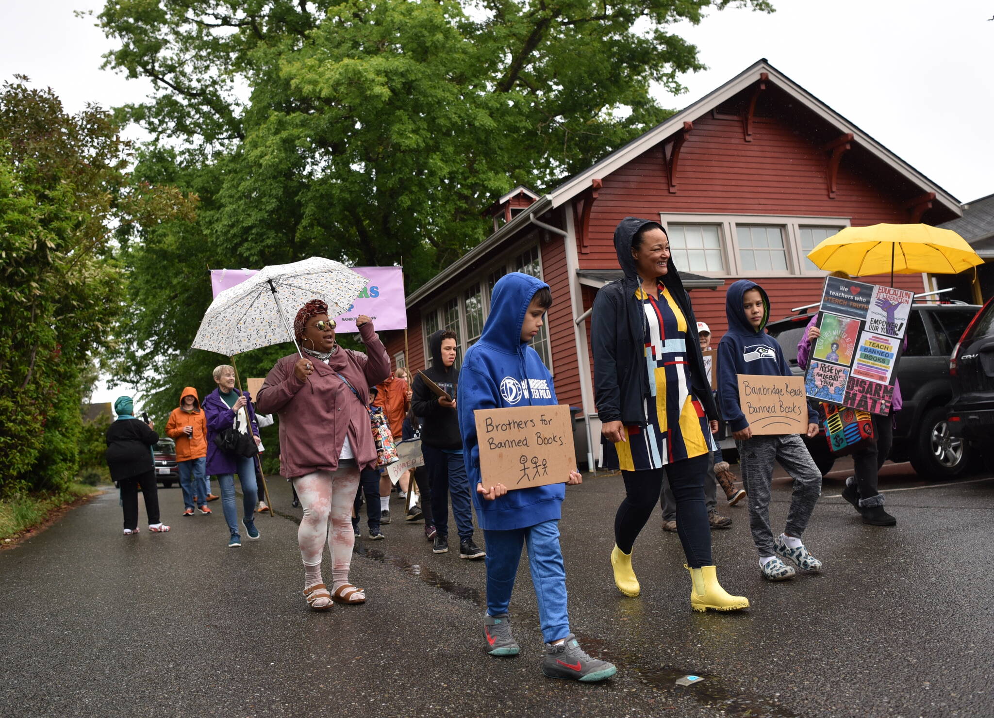 Community activists joined together for ‘Freedom to Learn’ events that included a protest march and panel discussion June 10 in Winslow. Nancy Treder/Kitsap News Group Photos