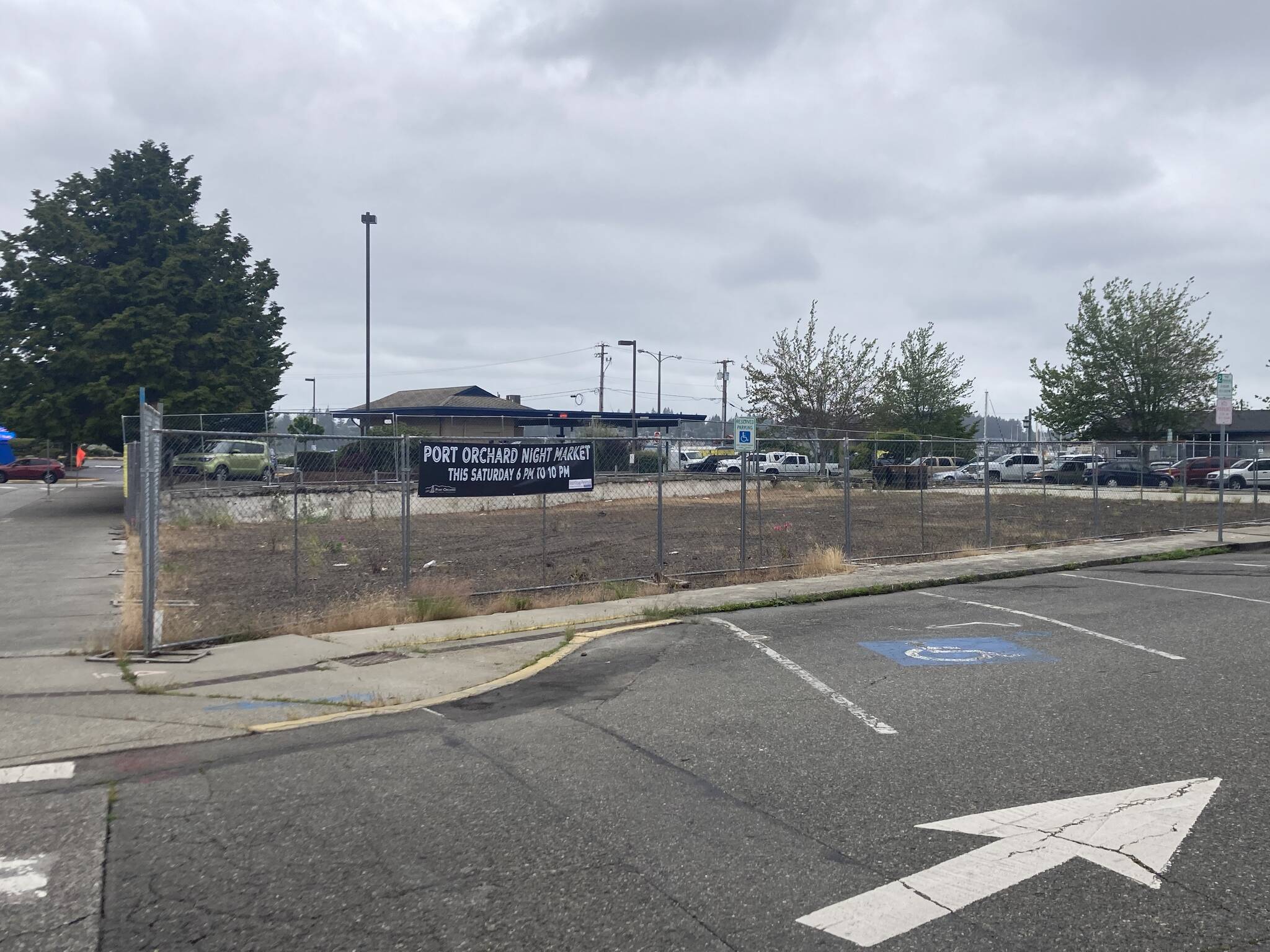 This fenced-off lot is set to be the next location of Kitsap Bank headquarters. Elisha Meyer/Kitsap News Group