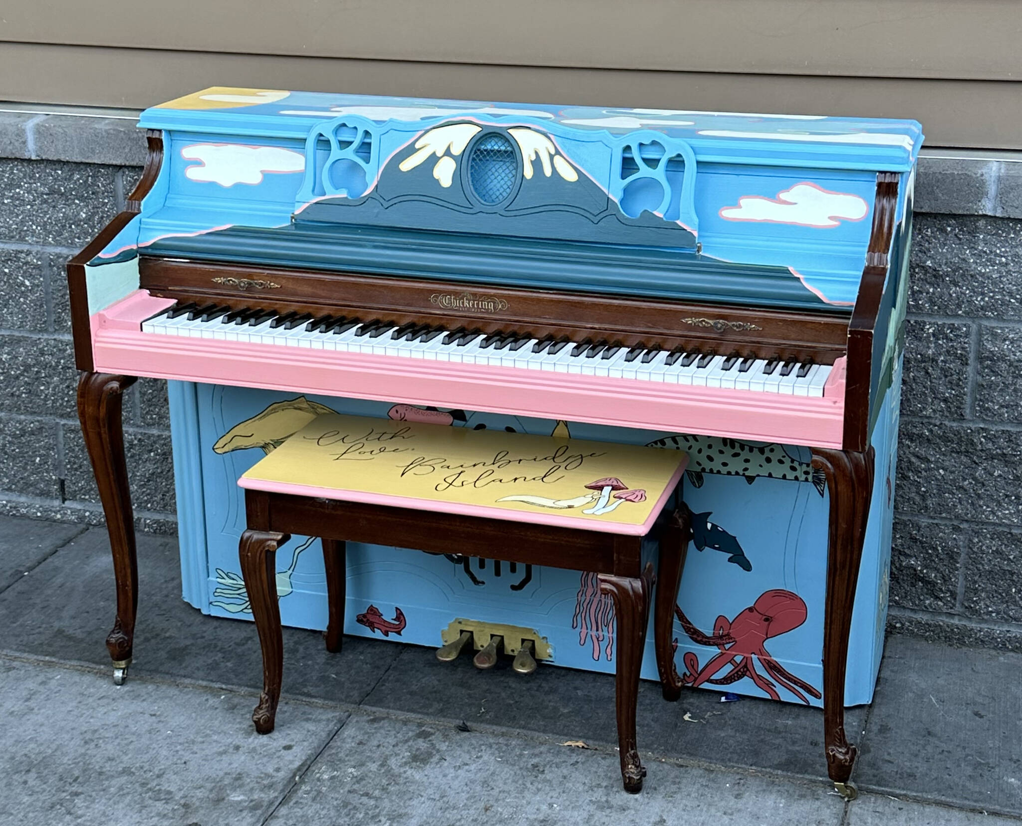 The Bainbridge Island Public Piano on-site at the Town & Country Market on Winslow Way. Tricia Corsetti courtesy photo