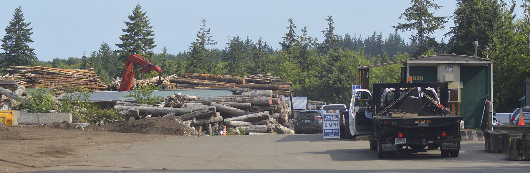 A truck pulls in to Olympic Organics in Kingston. Steve Powell/Kitsap News Group