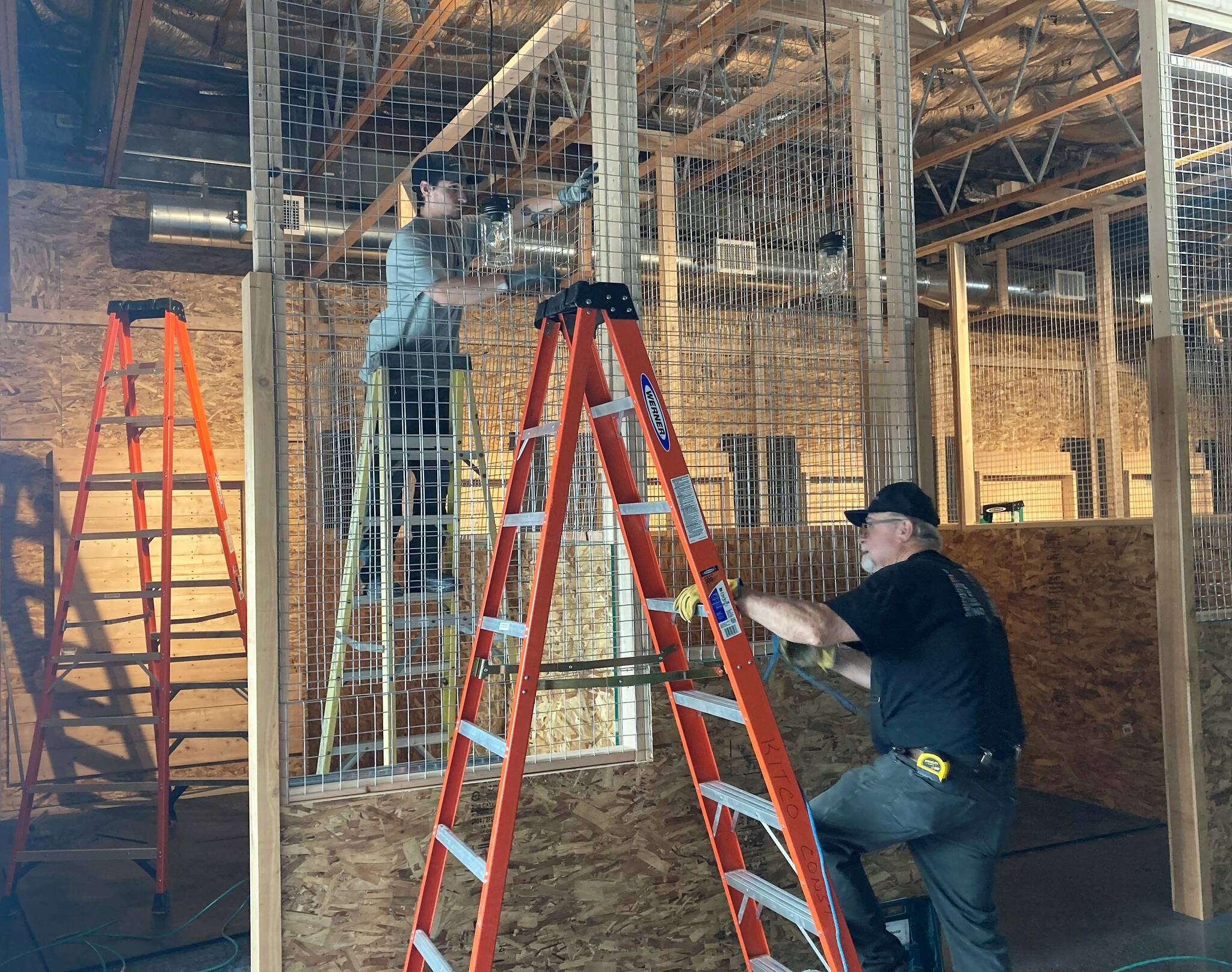 Construction continues on the interior of the soon-to-be Peninsula Axe and Brew. Elisha Meyer/Kitsap News Group