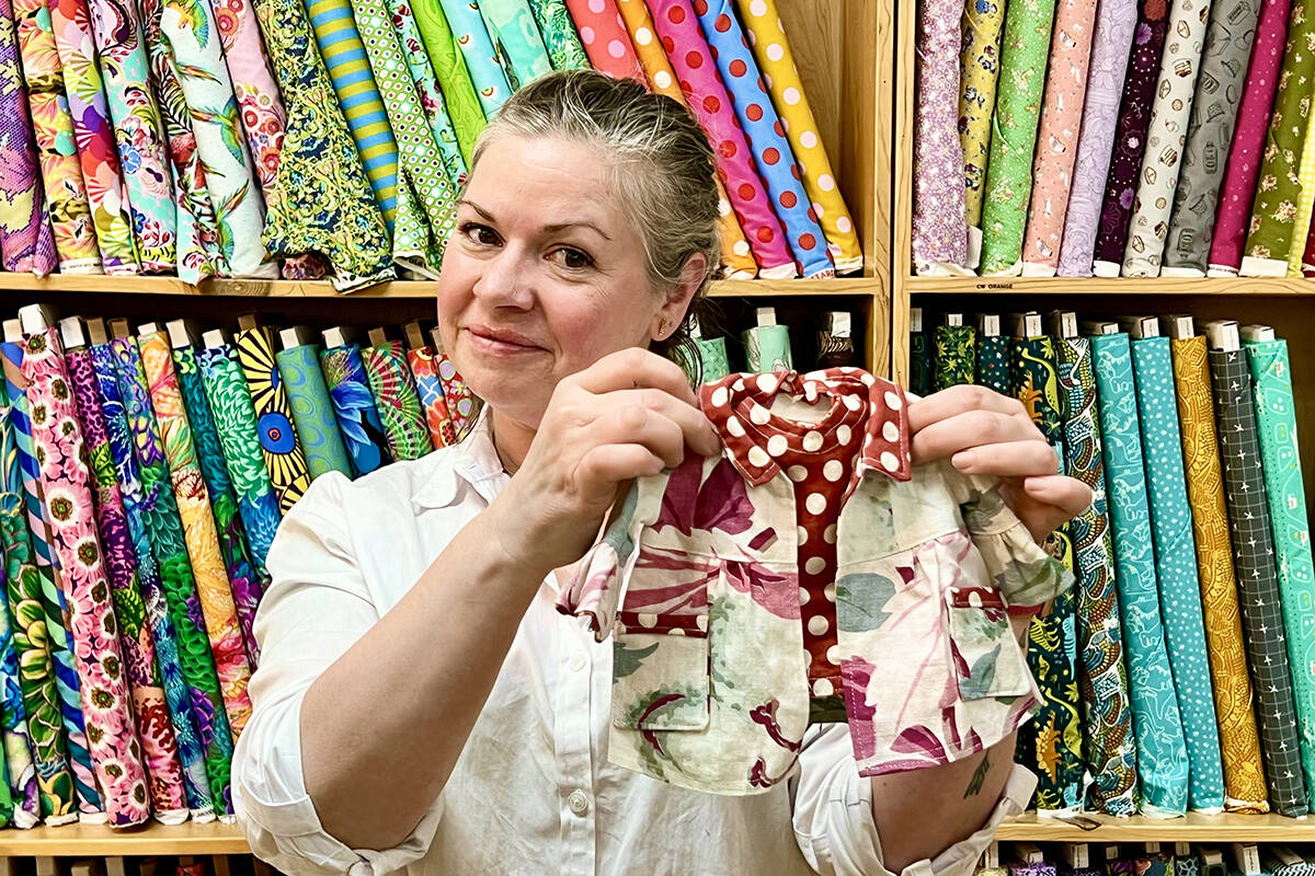 Piper Tupper, owner of Esther’s Fabrics on Bainbridge Island, says doll clothes are a great project for beginner sewists. Brenda Jorgens photo