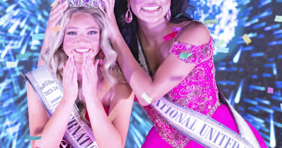 Catherine Feihn courtesy photo
Kendall Runyan, left, is stunned as she is crowned on stage.