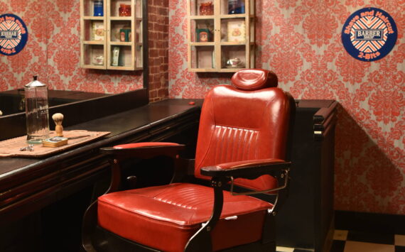 Nancy Treder/Kitsap News Group Photos
The original chair from the barber shop that existed in the current space that the Bainbridge Escape room fills sets the scene for the ‘Crime of the Century’ that unfolded on Bainbridge Island in 1914.