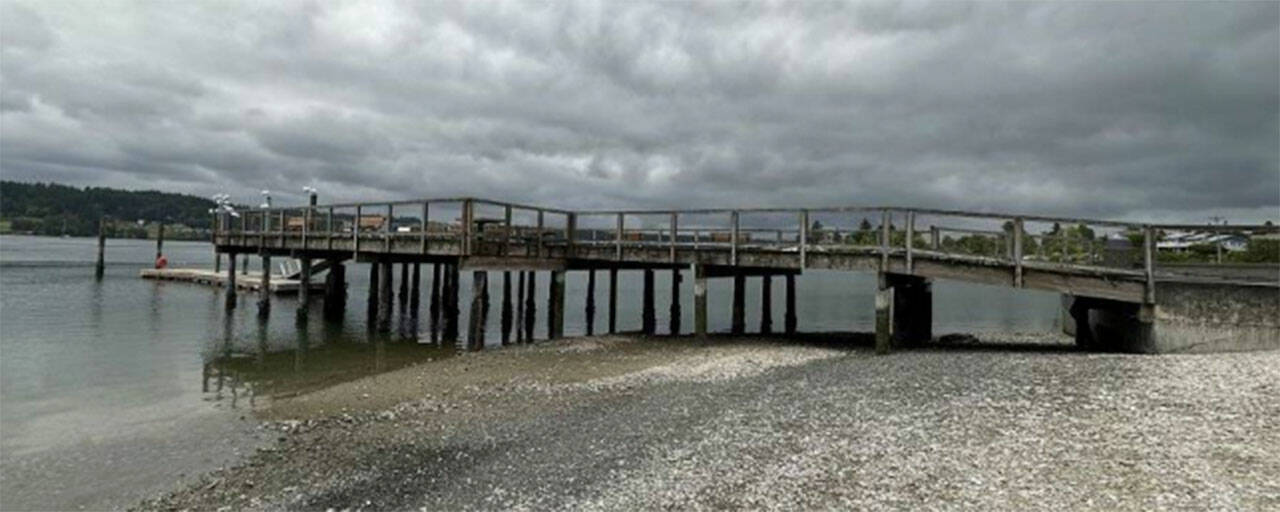 The wooden support structure is deteriorating at Oyster Plant Park in Poulsbo. City courtesy photos