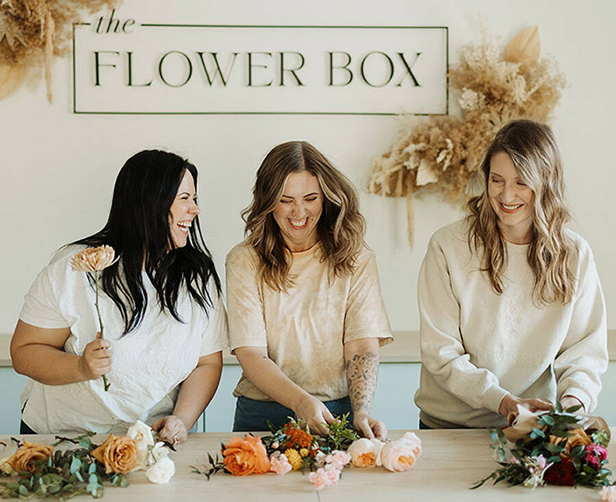 Samantha McFarlen courtesy photo
Taylor Rychener, left, Jordan Hamilton and Ash Aske recently opened The Flower Box in downtown Kingston.