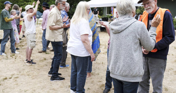 Participants play various roles as they learn how to protest nonviolently. Damon Williams/Kitsap News Group Photos