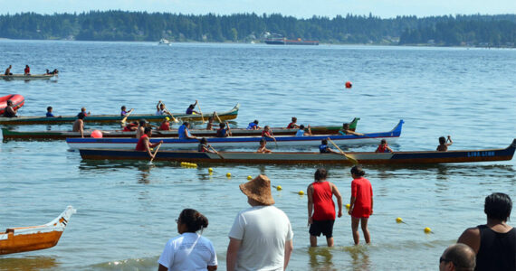 Canoe races are always a popular event at Chief Seattle Days. Suquamish Tribe courtesy photos