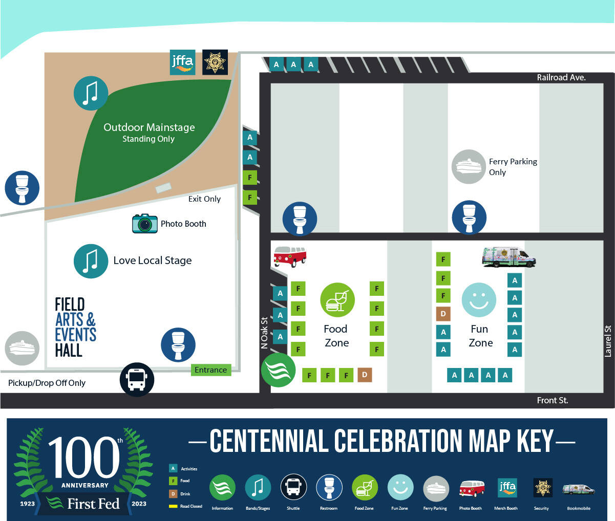 Centennial Celebration Map Key