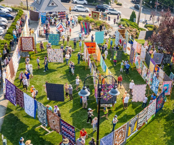 Keith Brofsk courtesy photo
A shot from above of quilts hanging from a previous show.