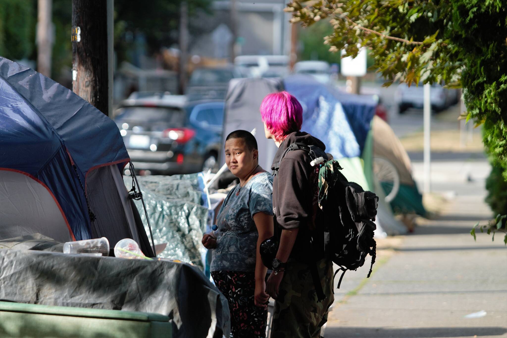 Elisha Meyer/Kitsap News Group
Tents and homes have been lining up off Broadway Avenue.