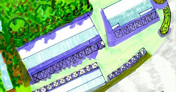 PFM courtesy image
A drawing of what the Poulsbo Farmers Market could look like at the former Public Work’s facility.