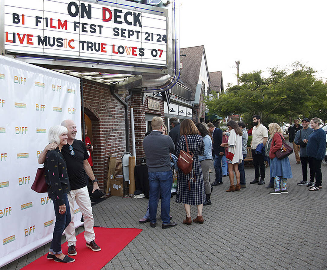 BIFF courtesy photos
Moviegoers gather at the Lynwood Theatre to view the documentary, ‘This is not financial advice,’ during the opening night of the inaugural Bainbridge Island Film Festival Sept. 21.