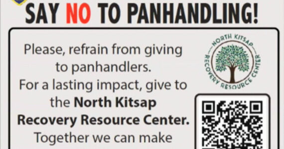 City of Poulsbo courtesy photo
This message advising community members to not give cash to panhandlers will be put on signs around Poulsbo.