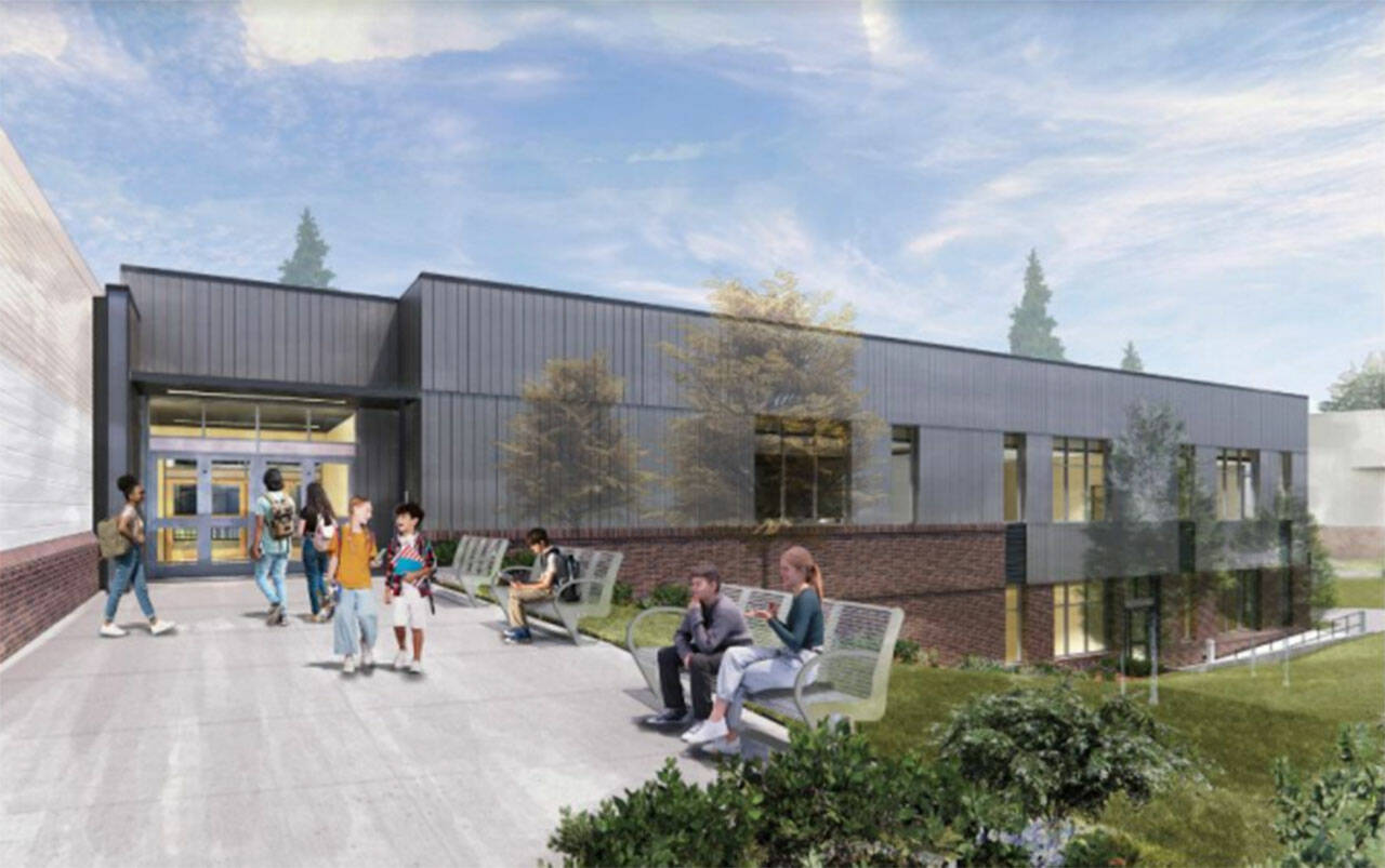 NKSD courtesy images
Renderings of the new building addition at Poulsbo Middle School.