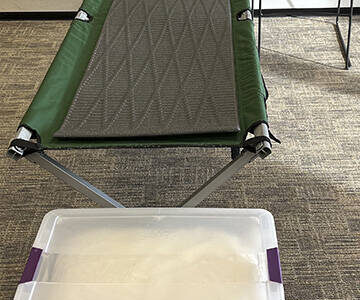 Kingston Cares courtesy photo
A cot set up at the shelter in Kingston.