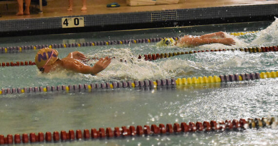 File Photos
Viking Shosho McLain finishes second in the 50-yard freestyle in 2A.