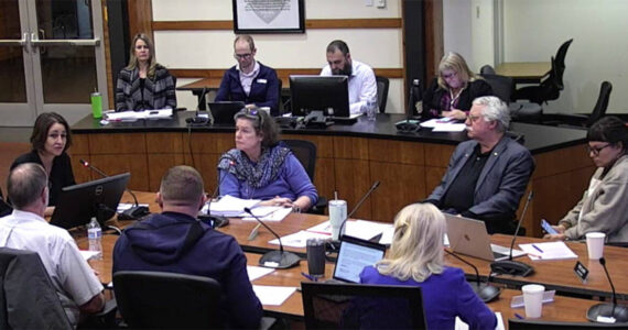 City of Poulsbo courtesy photo
Housing, Health and Human Services director Kim Hendrickson (far left) speaks to the Poulsbo City Council at its Nov. 8 meeting.