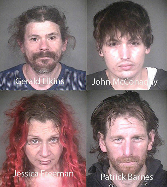 KCSO courtesy photos
The four people the Kitsap County Sheriff’s Office is looking for in connection with the killing. Elkins has since been contacted and interviewed.