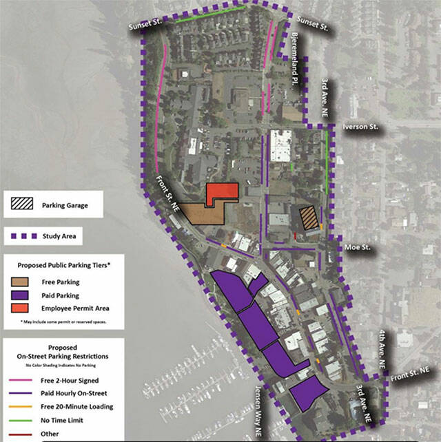 City of Poulsbo courtesy image
The recommended paid parking map for downtown Poulsbo.