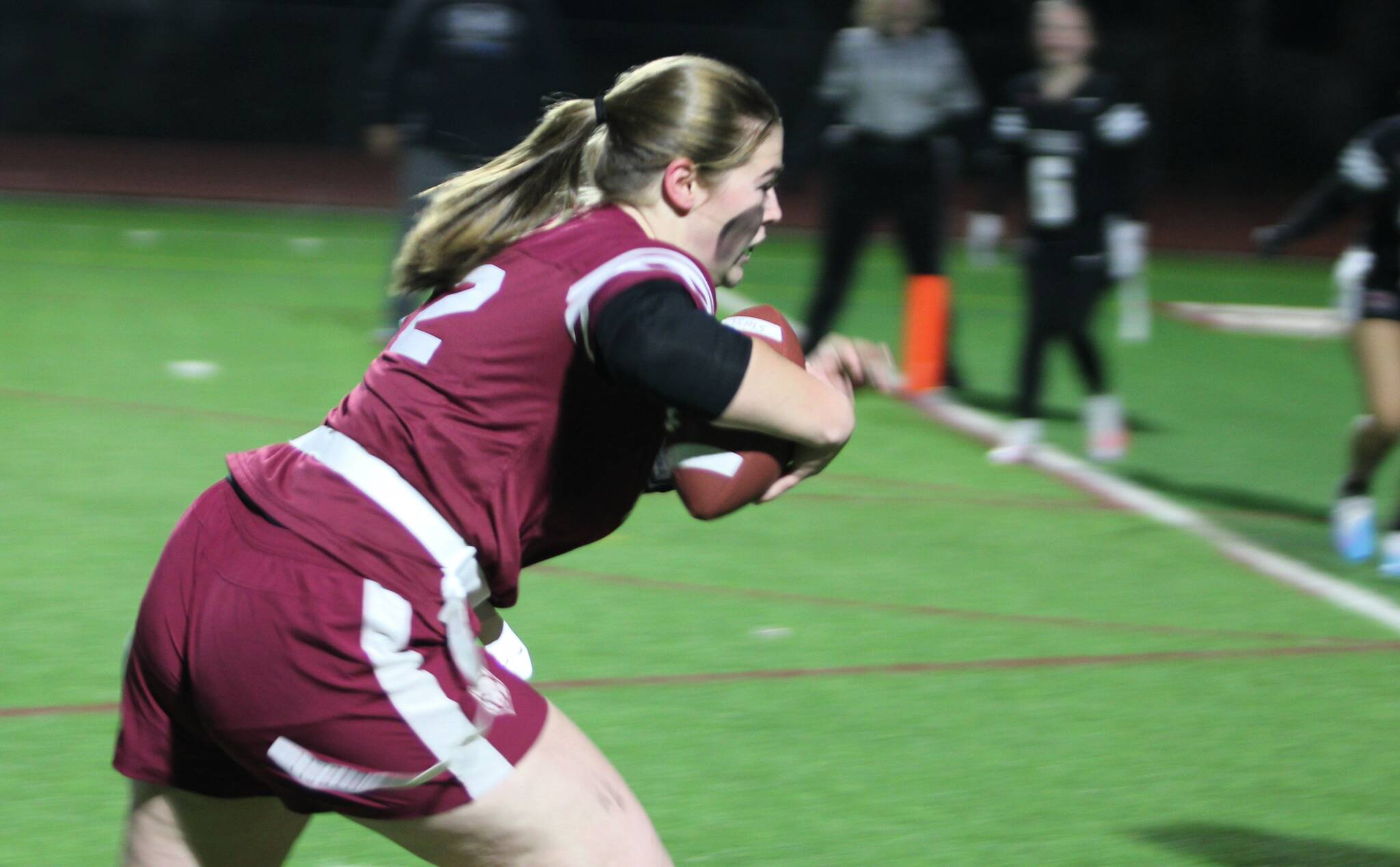 Elisha Meyer/Kitsap News Group Photos
Junior Reagan Dale turns to run for the endzone on a short touchdown pass against Bethel.