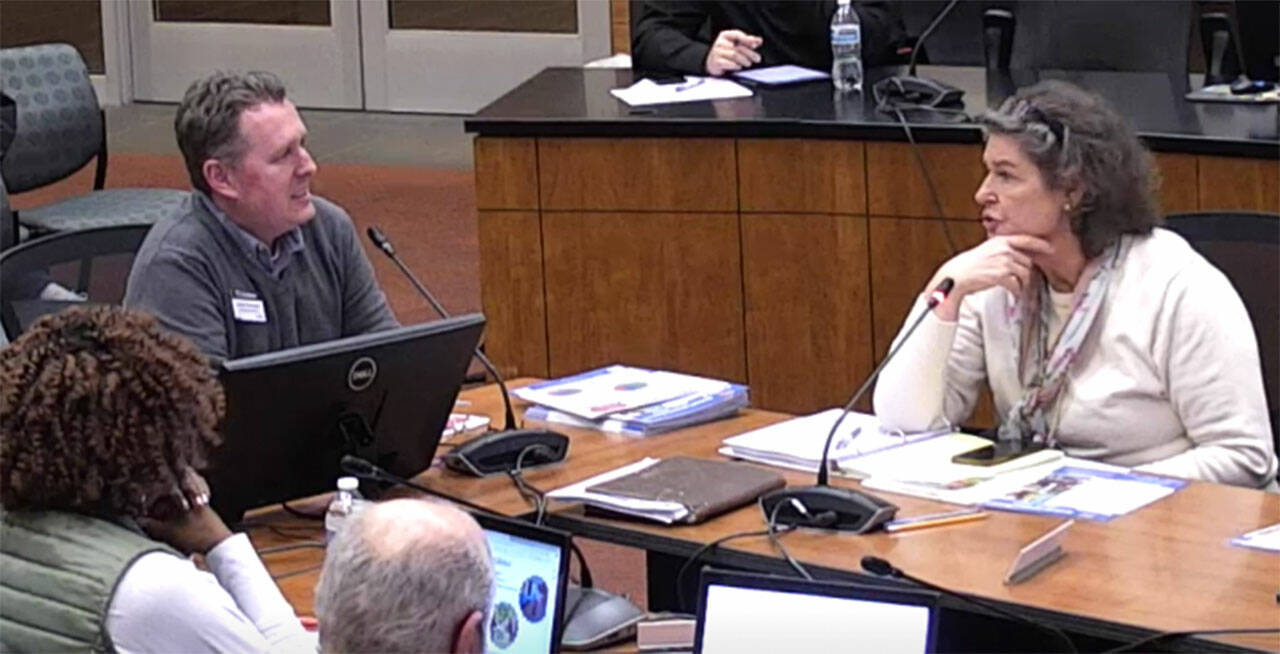 City of Poulsbo courtesy photo
Fishline executive director Charlie Thompson speaks to the Poulsbo City Council Jan. 17.